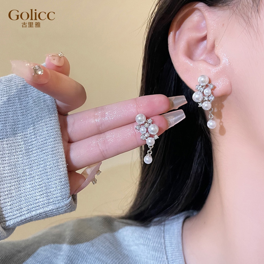 【Gulicc 】古莉可 耳環 法式 復古珍珠鋯石耳環, , large