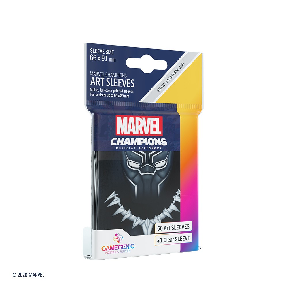 【Asmodee】漫威牌套: 黑豹(50+1張) Gamegenic MARVEL ART SLEEVES BLACK, , large