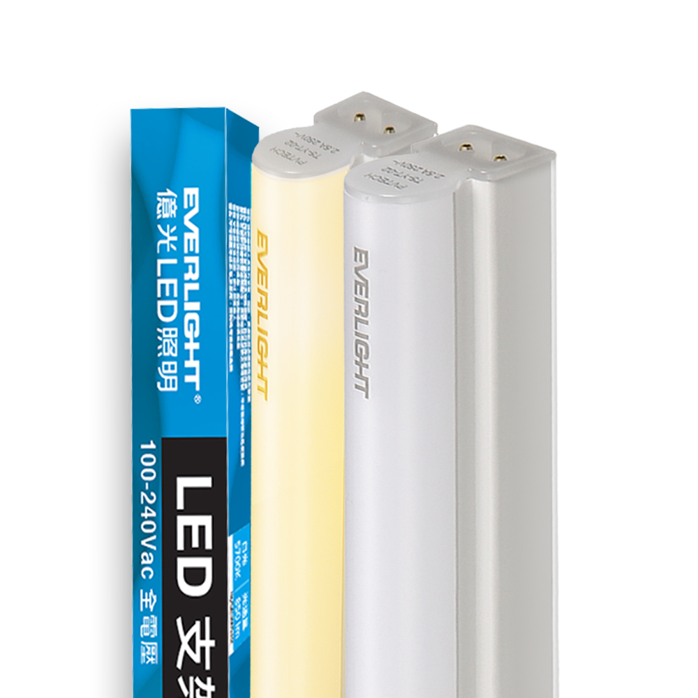 Everlight億光 6入組 二代 2呎 LED 支架燈 850/800LM T5層板燈(白光/黃光), , large