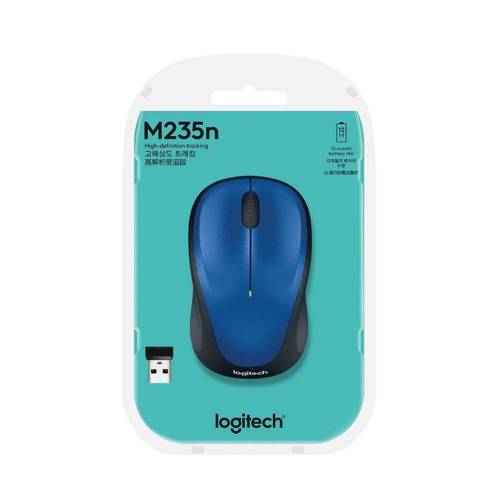 【 Logitech 羅技 】M235n 藍色 舒適手感 無線 滑鼠, , large