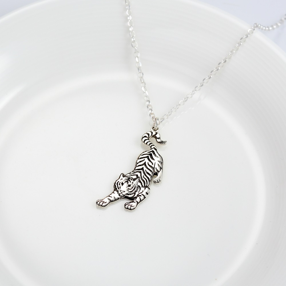 【Angel & Me】Tiger s925 sterling silver necklace Valentine's Day birthday gift, , large