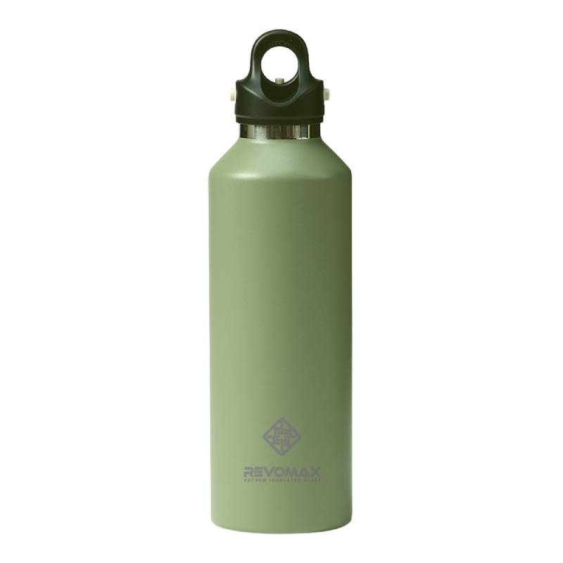 REVOMAX不鏽鋼秒開保溫瓶950ml, 橄欖綠, large