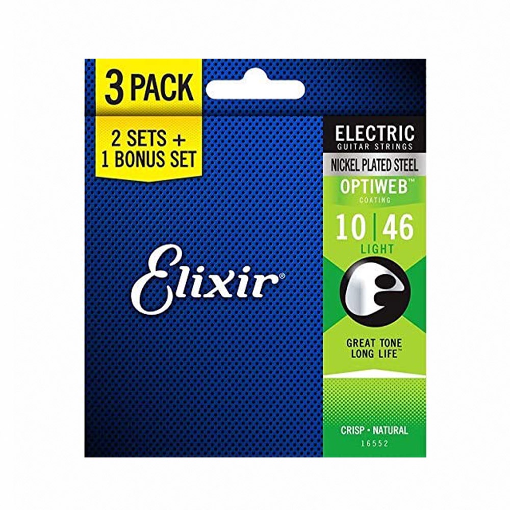 Elixir 16552 Optiweb 超薄包覆 電吉他套弦三包裝 10-46【敦煌樂器】, , large