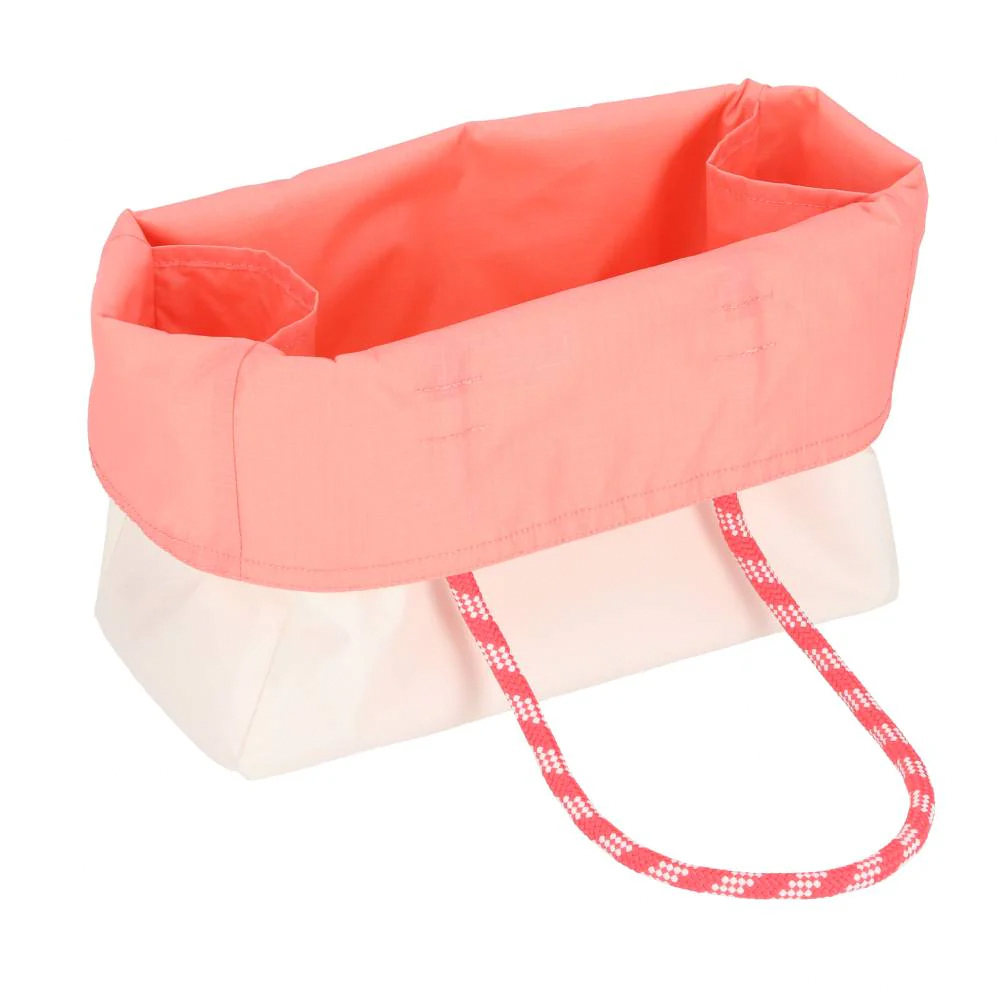 Lesportsac Medium Two-Way Tote 中型雙面托特包 購物袋 手提袋 便當袋 送禮 禮物(奶霜白x蜜桃橘)L261-1435P-FB17, , large