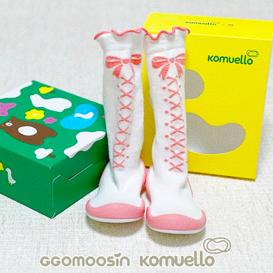 【KOMUELLO】學步鞋<及膝>─緞帶花(115mm/125mm/135mm), , large