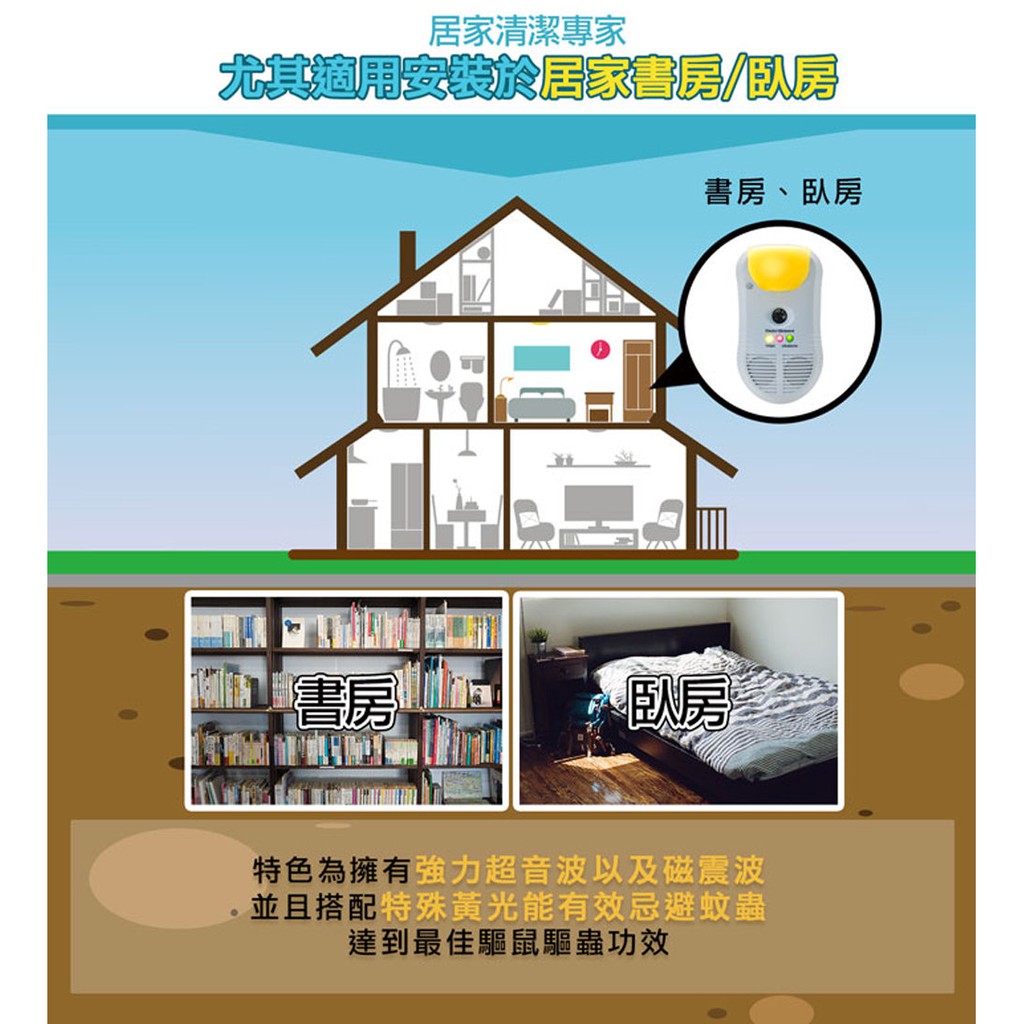 GS MALL 台灣製造 超音波三合一驅鼠機 物理驅鼠器 強效驅鼠 超音波驅鼠 三合一 驅鼠 驅鼠器 除蟲驅鼠 強效驅鼠, , large