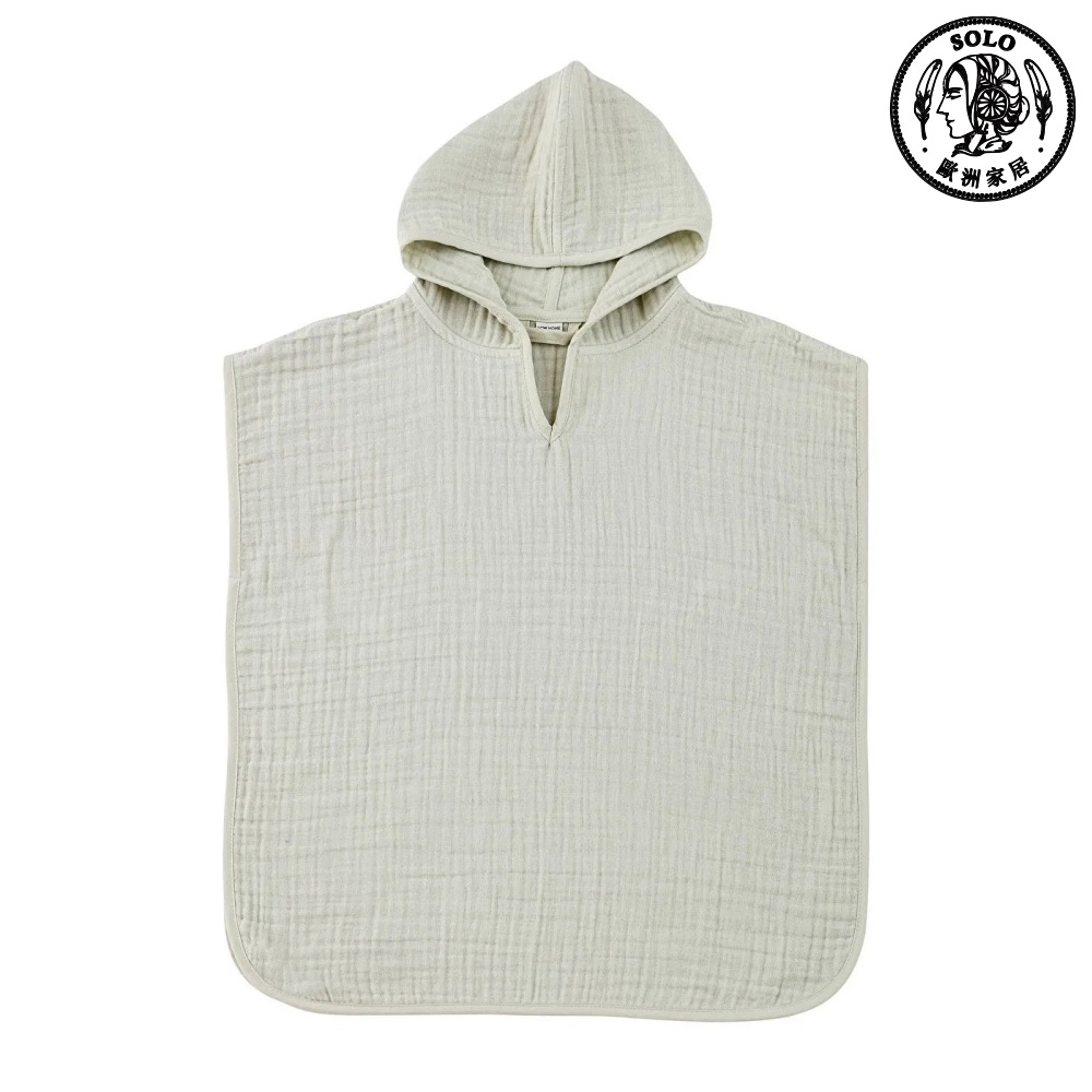 【SOLO Vintage】LCW Children's Poncho Hooded Bath Towel 100% Cotton Green Made in Turkey, , large