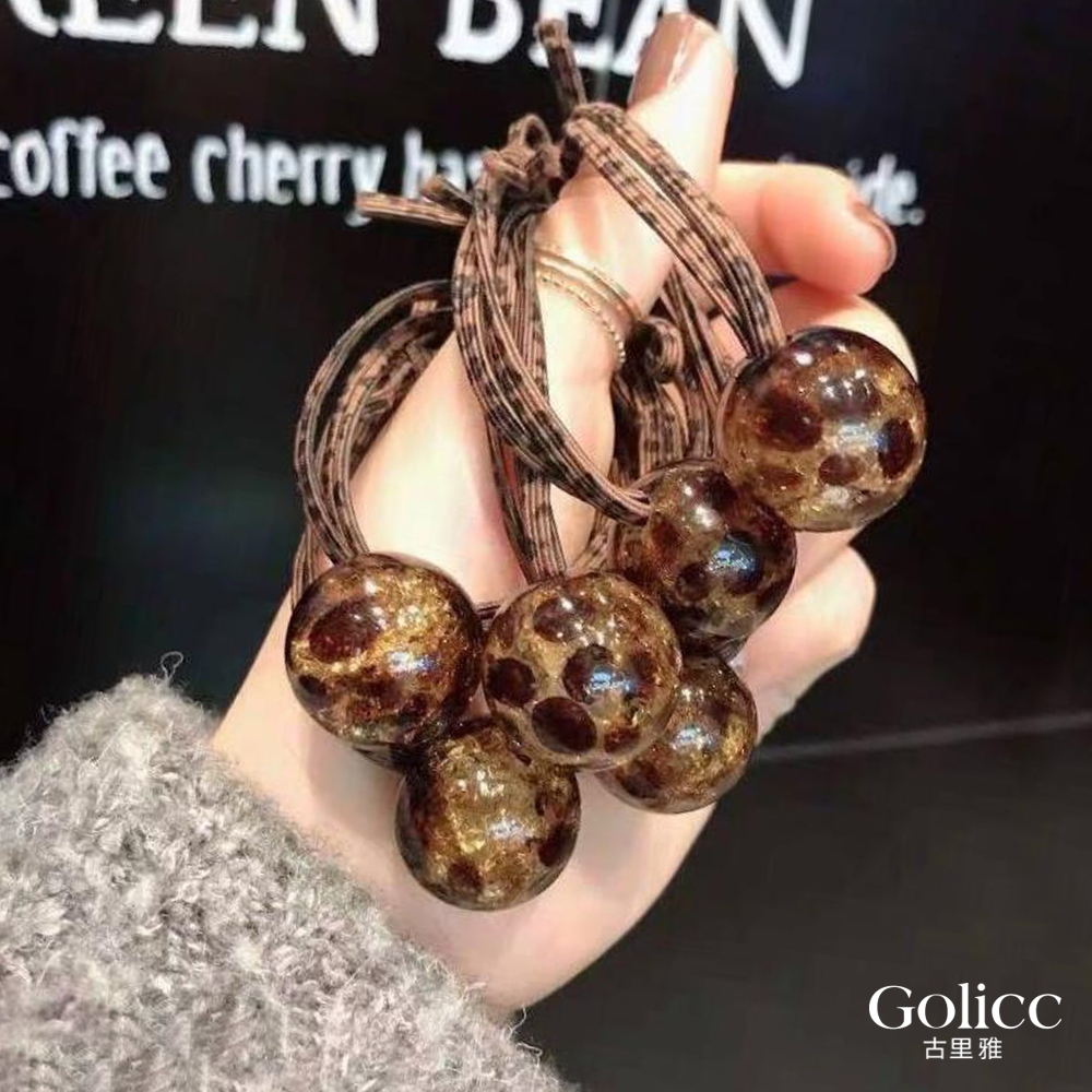 【Gulicc】古莉可 髮圈 冰裂豹紋 簡約圓球髮圈 髮繩, , large