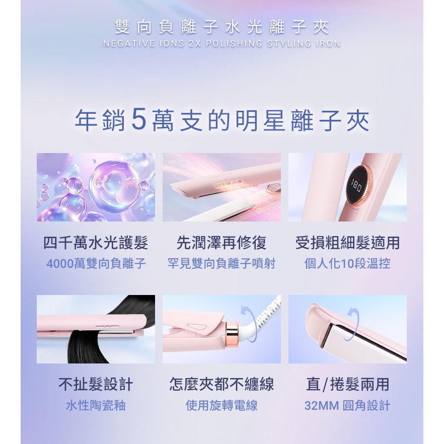 【贈乾髮帽+收納袋】DREAM TREND 凱夢 DT-901 雙向負離子水光離子夾 波浪捲 公司貨, , large