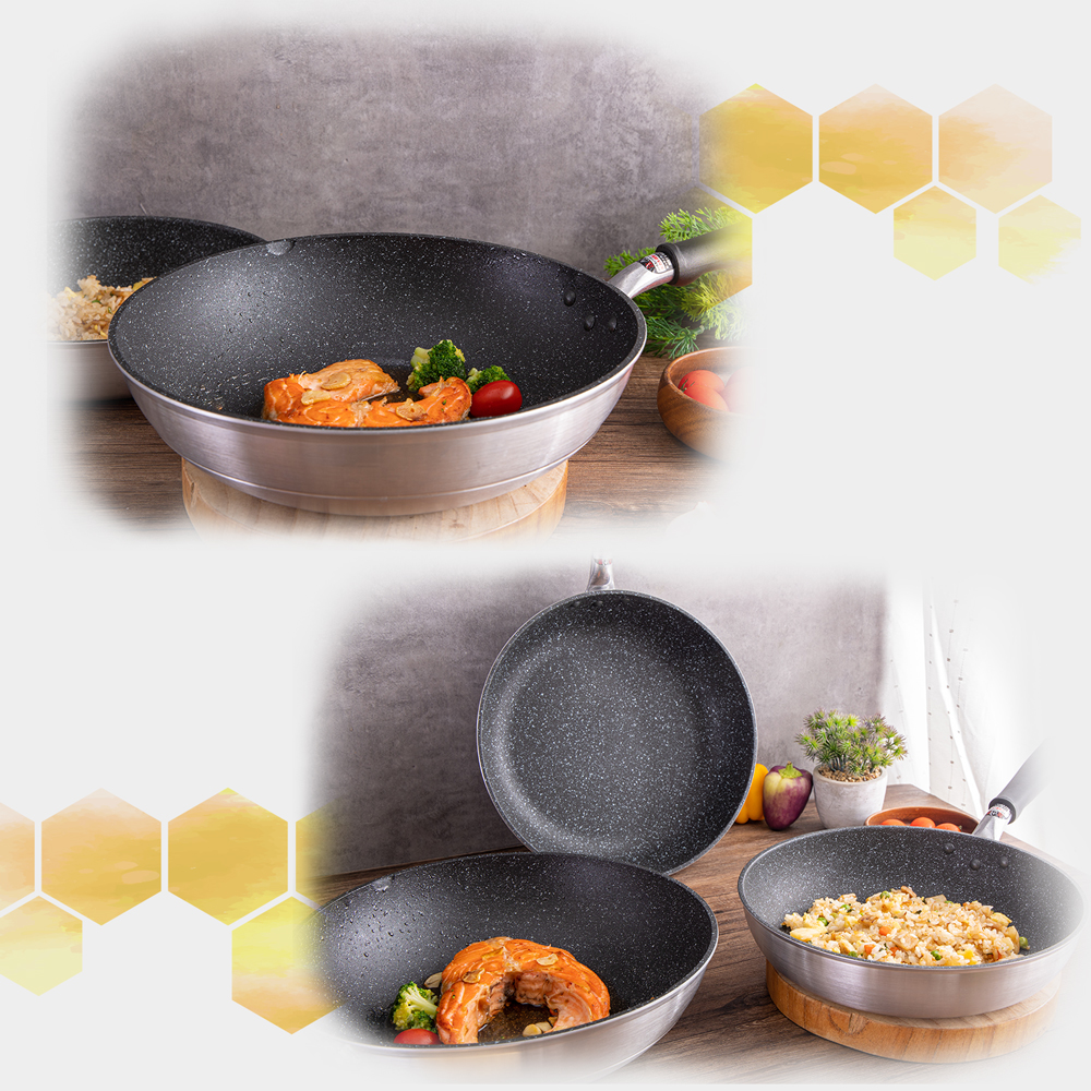 【hokua】Japan-made Nobori frying pan 28cm with glass lid / metal spatula applicable, , large