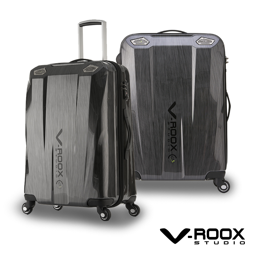 【PANTHEON PLAZA】展示品限量出清  V-ROOX GTS LIGHT 26吋 極速超跑 輕量拉鍊行李箱 GTS-59169 黑拉絲, , large
