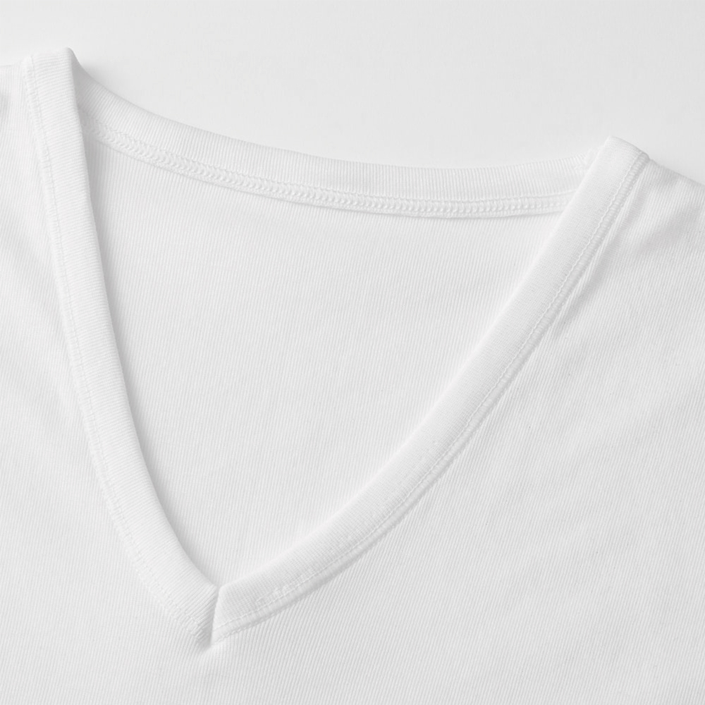 【日本郡是Gunze】日本製 COOLMAGIC 100%純棉 男士機能涼感 V領 短袖內衣 T-shirt(白色/黑色), , large
