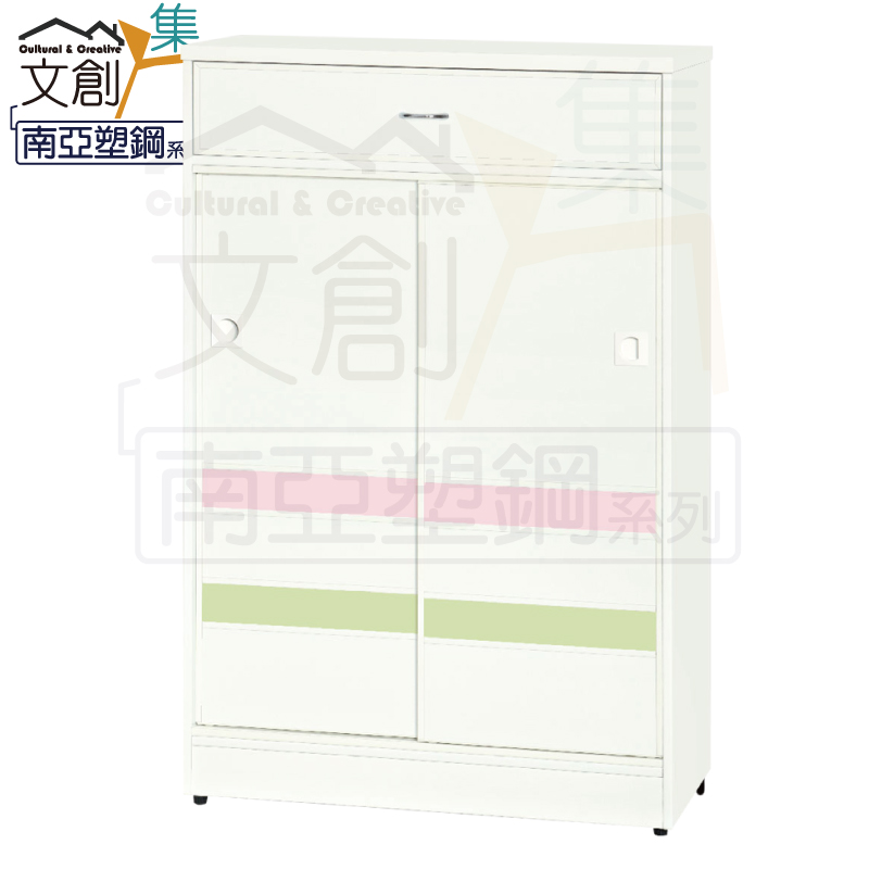【文創集】多比斯 環保2.6尺南亞塑鋼推門單抽鞋櫃(客約商品), , large