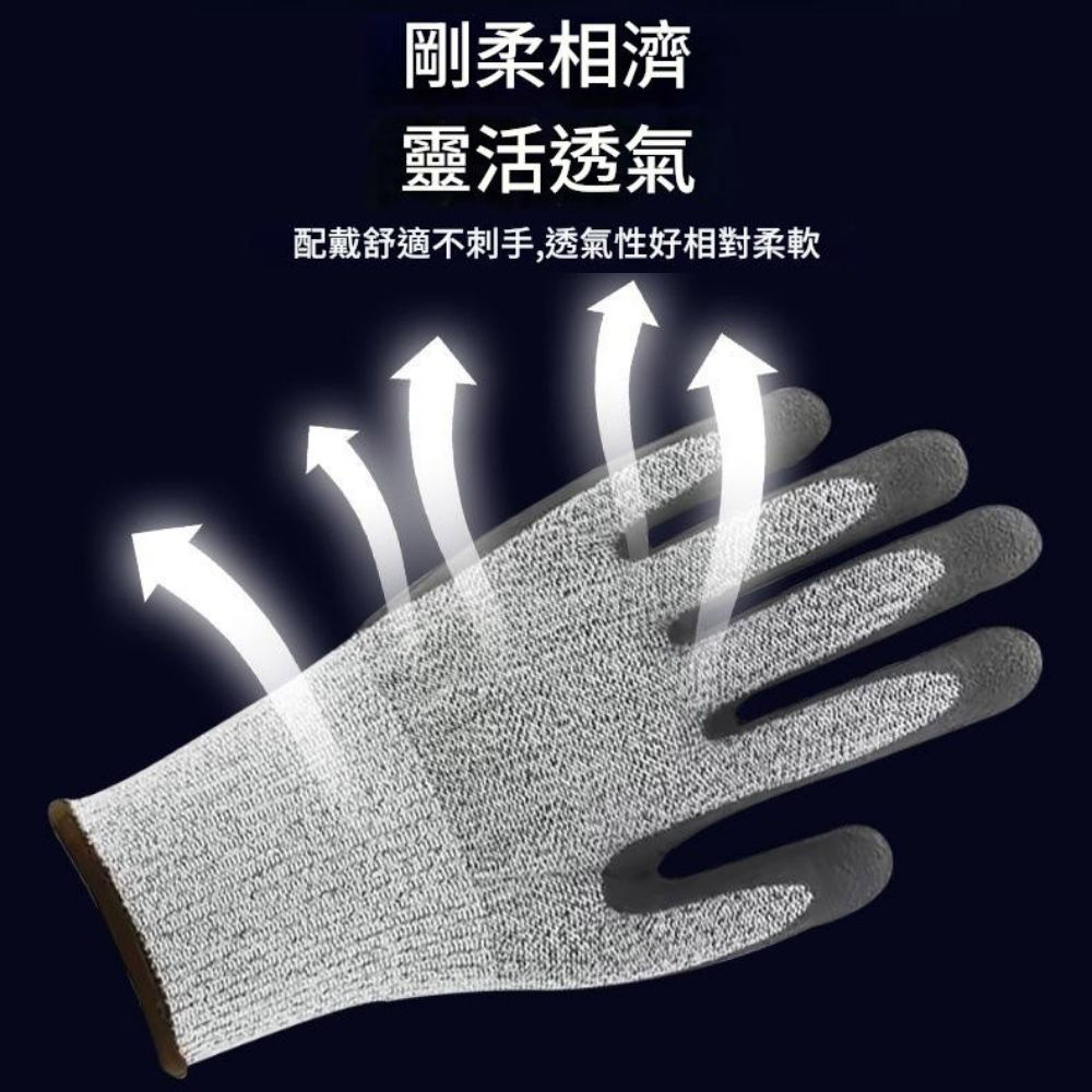 5級高強度丁腈磨砂防割手套L-咖啡, , large