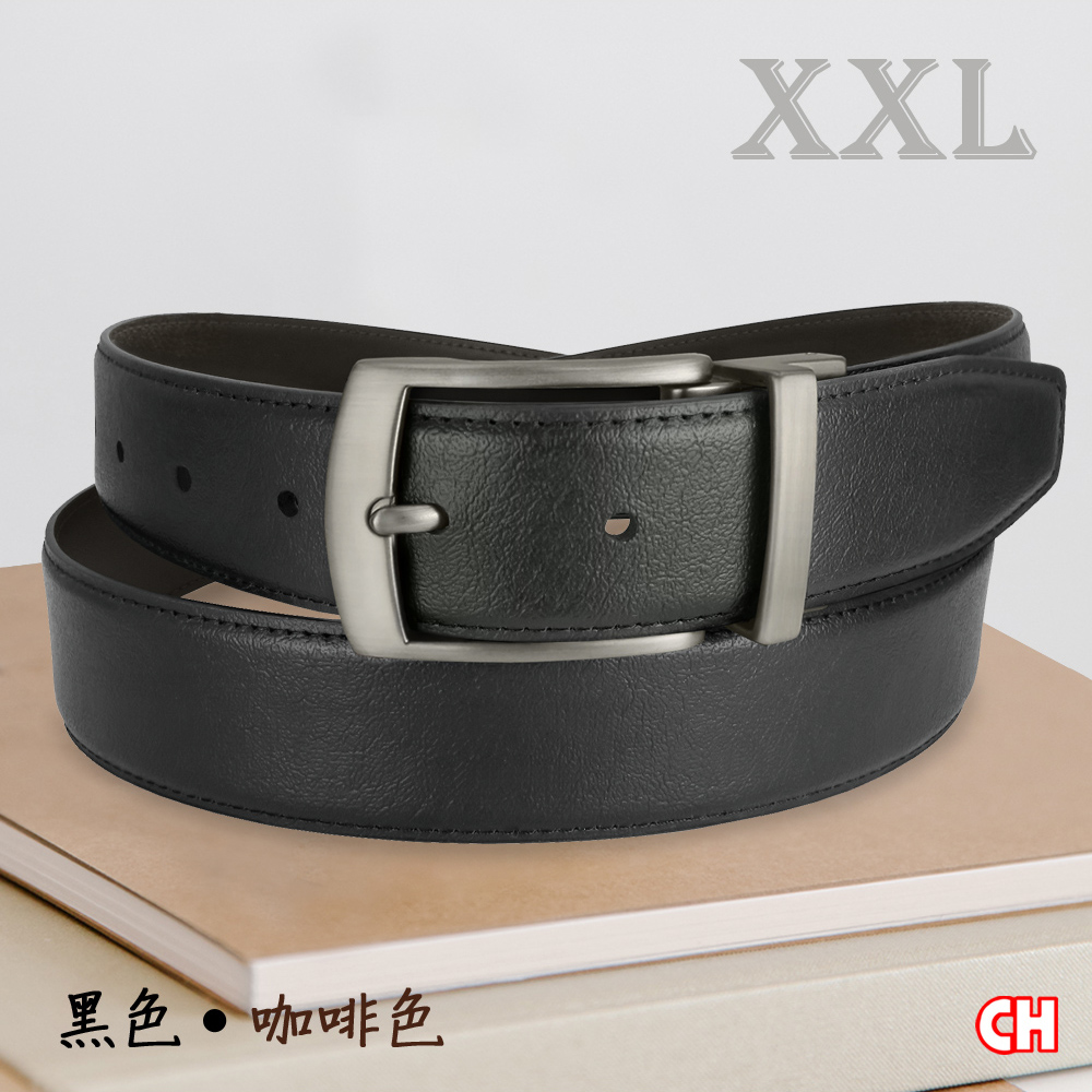 【CH-BELT 銓丞皮帶】男加長皮帶 加大腰XXL 針扣夾座 男休閒皮帶(黑/咖XXL), , large