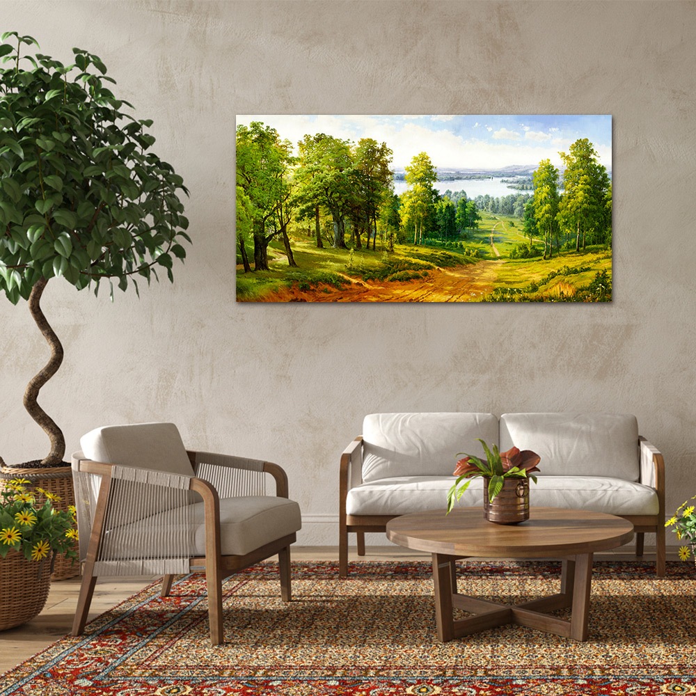 【御畫房】千里碧玉 國家一級畫師手繪油畫60&times;120cm(VF-123), , large