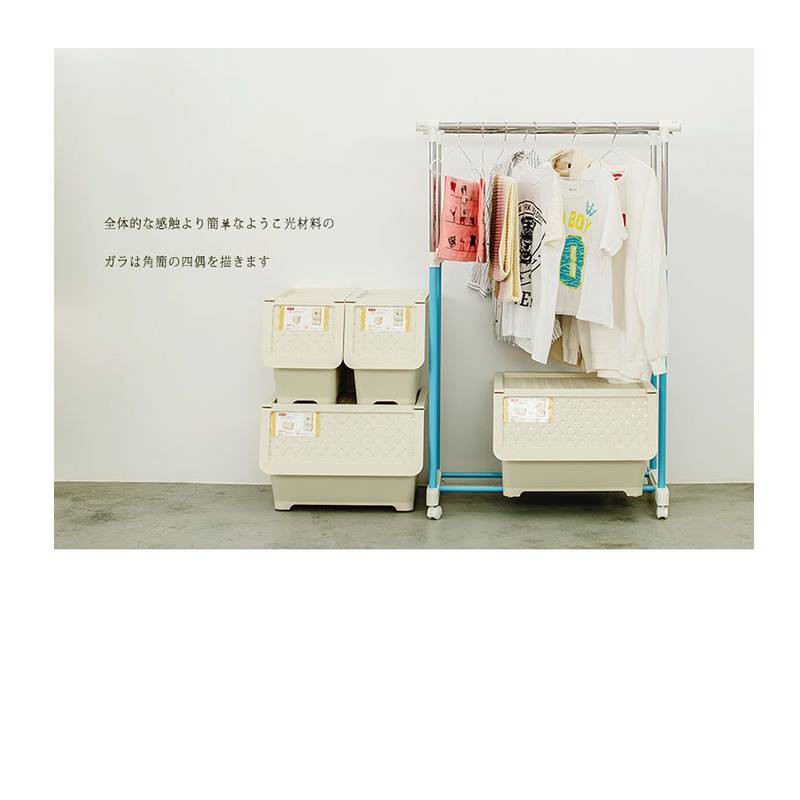 【Y HOUSE】馬卡龍粉嫩雙桿衣架 開放衣架 掛衣桿-藍色, , large