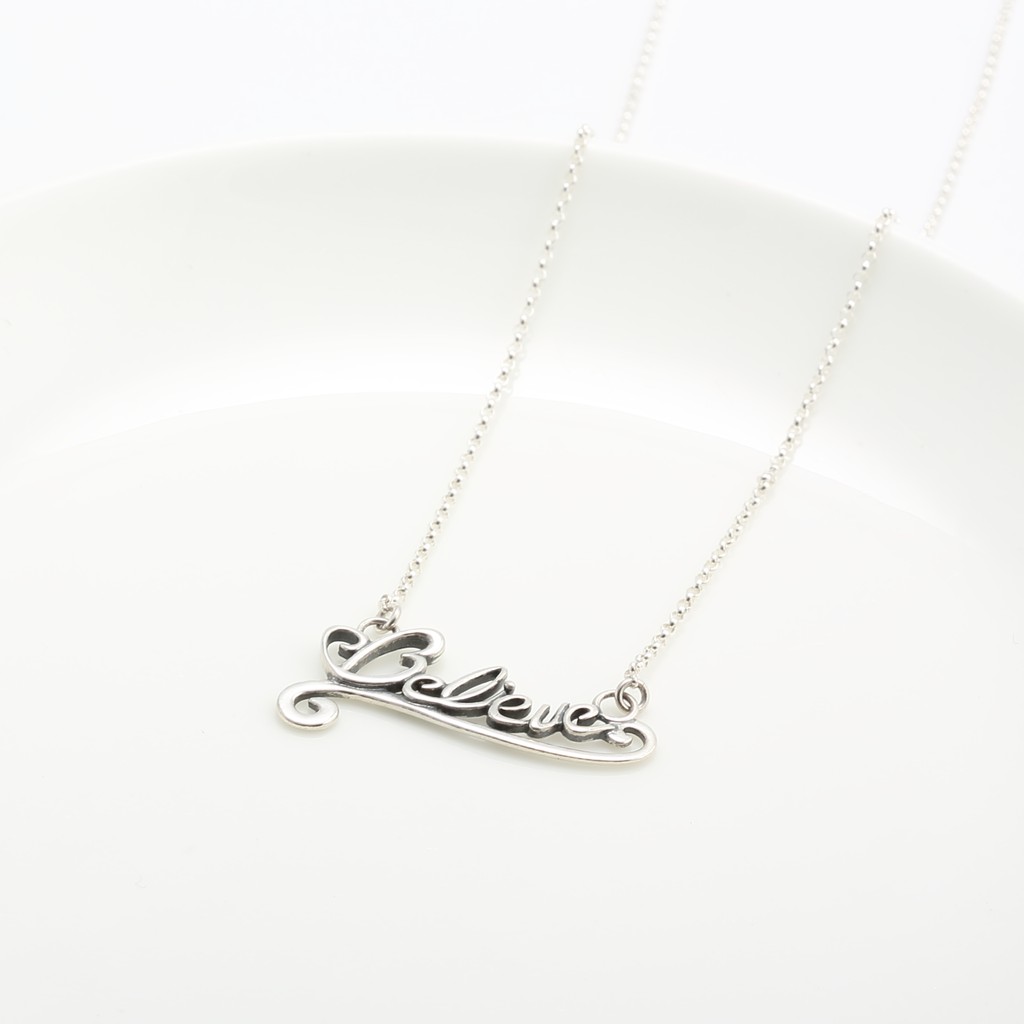 【Angel & Me】Believe hope s925 sterling silver necklace Birthday gift, , large