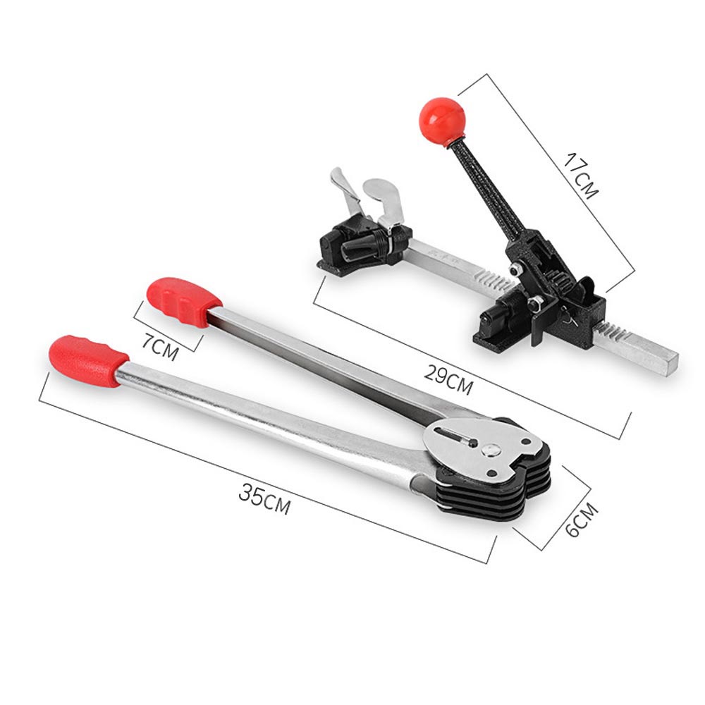Manual strapping machine tensioner + strapping pliers (5 strapping buckles + 10 meters of strapping tape), , large