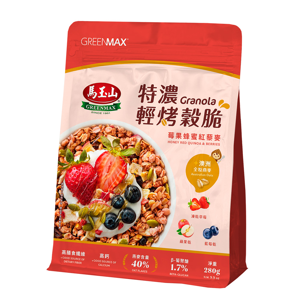 馬玉山特濃輕烤穀脆莓果蜂蜜紅藜麥280g, , large