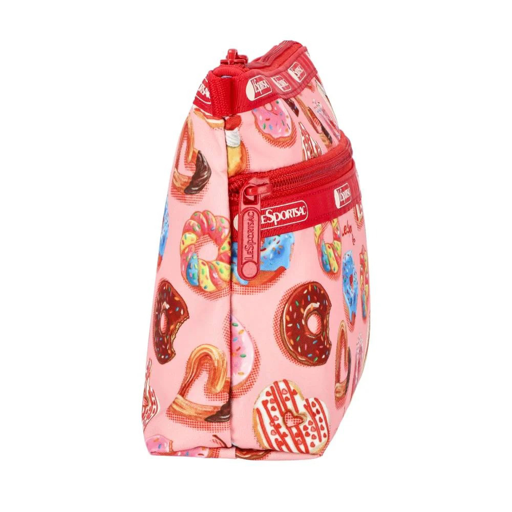 Lesportsac Cosmetic Clutch 雙層拉鍊化妝包 收納袋 盥洗包 女包(甜甜圈派對), , large