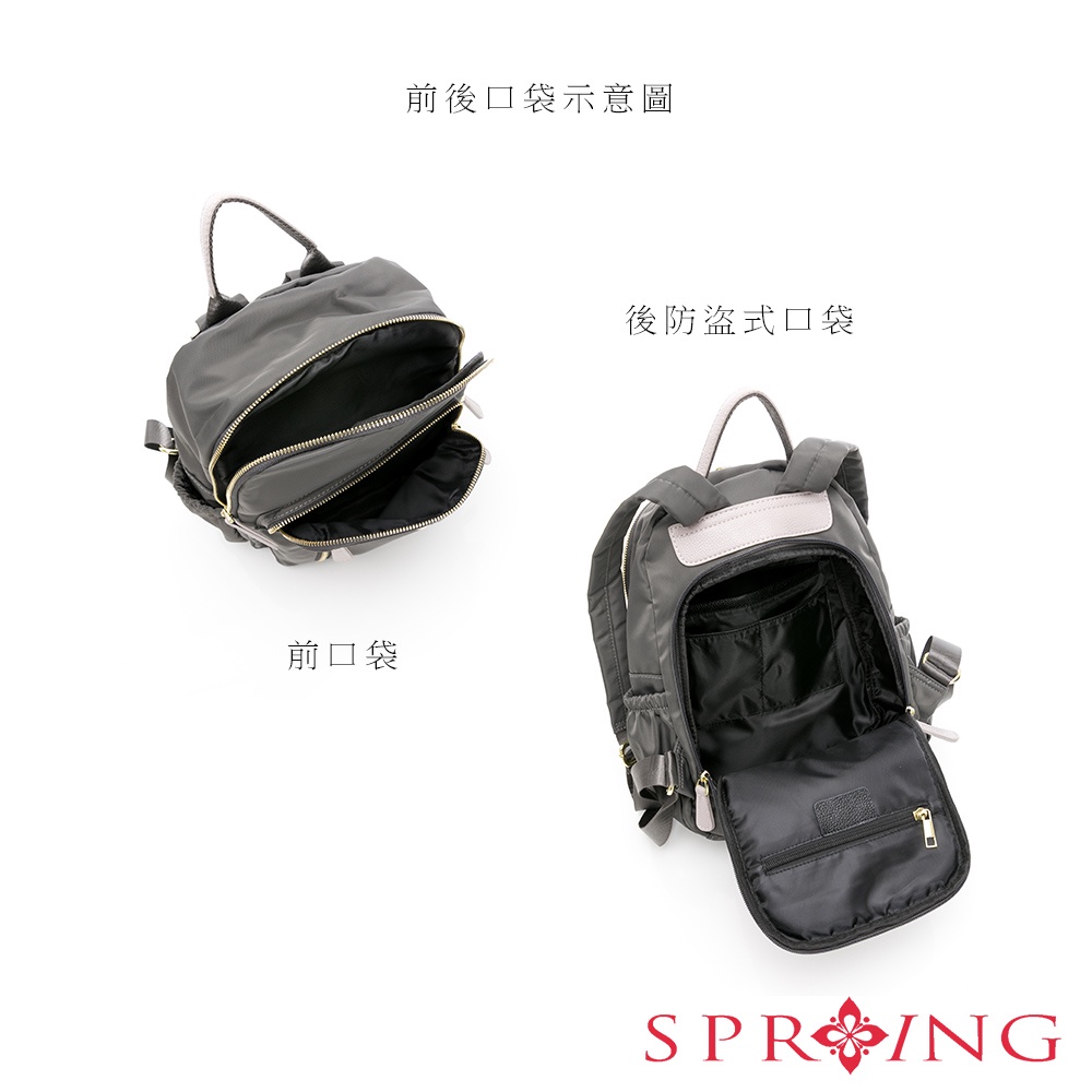 SPRING-尼龍後背包防盜尼龍後背包 多口袋尼龍後背包 防潑水後背包 防盜雙肩包-多色(0-55031), , large