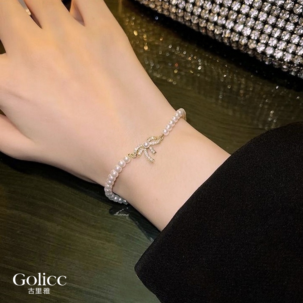 【Gulicc】古莉可 手鍊 輕奢蝴蝶結珍珠手鍊, , large