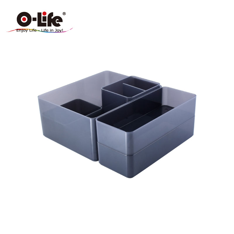 【O-Life】B-015 stacking storage box-white 5-piece set, , large