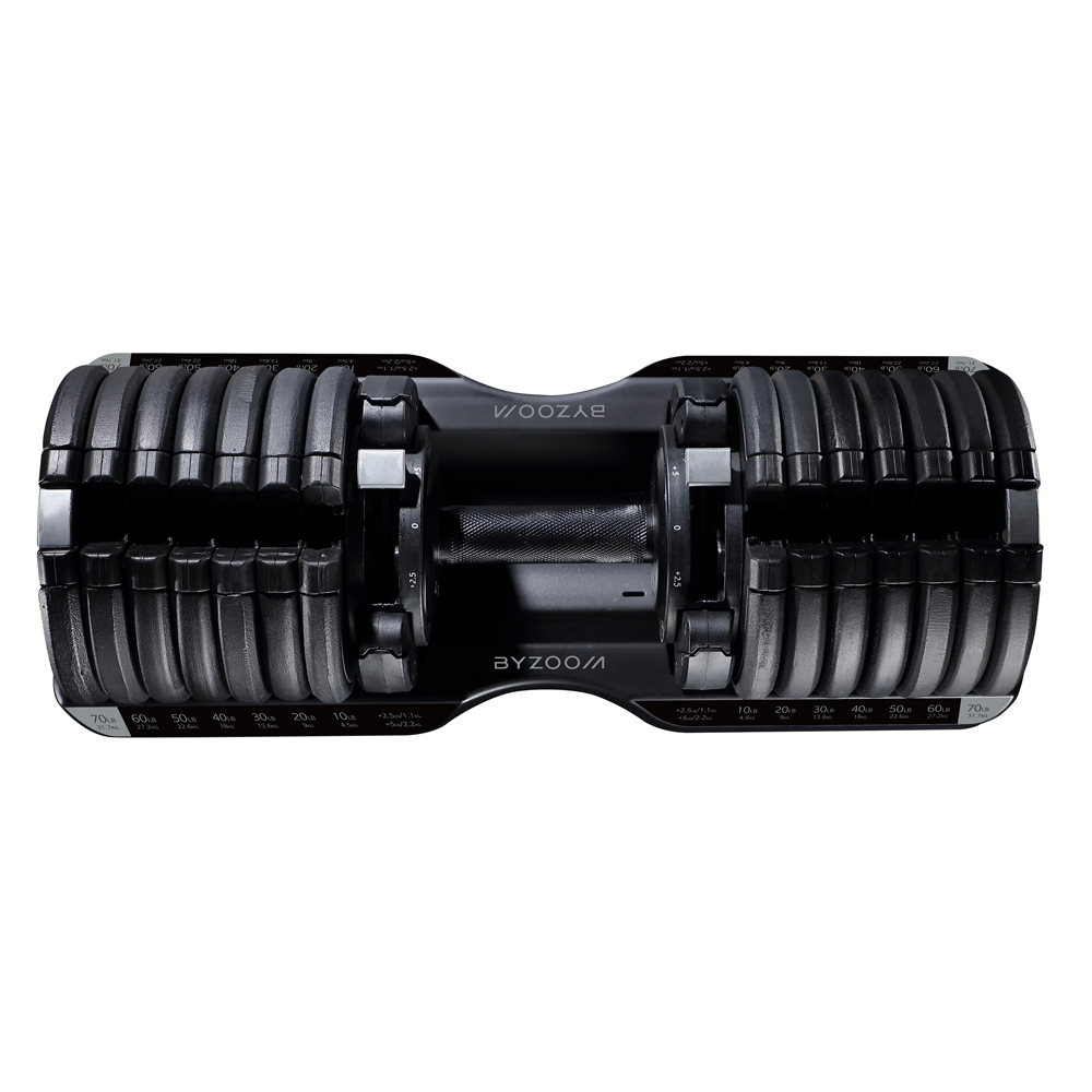 【BYZOOM FITNESS】Pure Series 34kg(75LB) 21段重量 可調式啞鈴(黑), , large