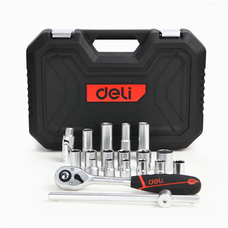 【deli tools】1/4 inch Socket Wrench Set 20PCS, , large