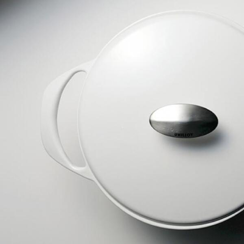 Unilloy Ultra-Light Enameled Cast Iron 24cm Shallow Pot - Simple White, 簡約白, large
