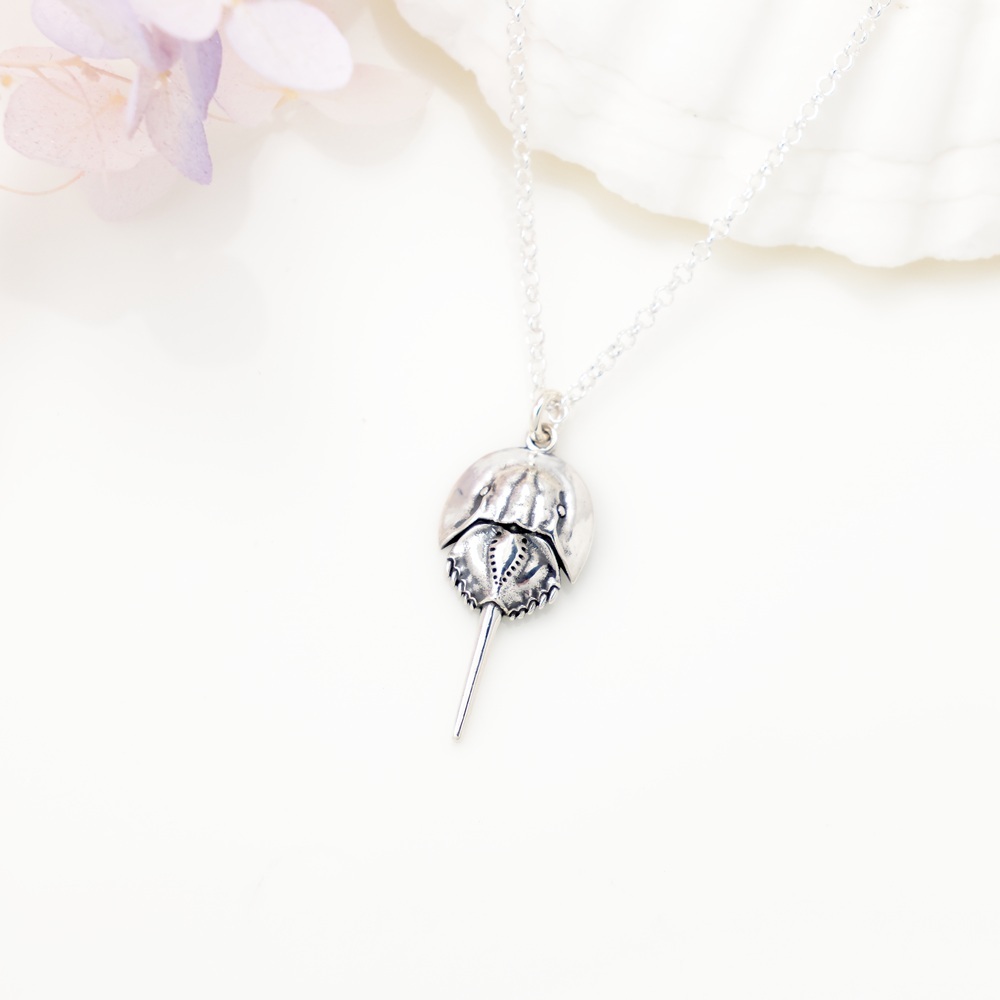 【Angel & Me】Horseshoe Crab s925 sterling silver necklace Mystery Ancient gift, , large
