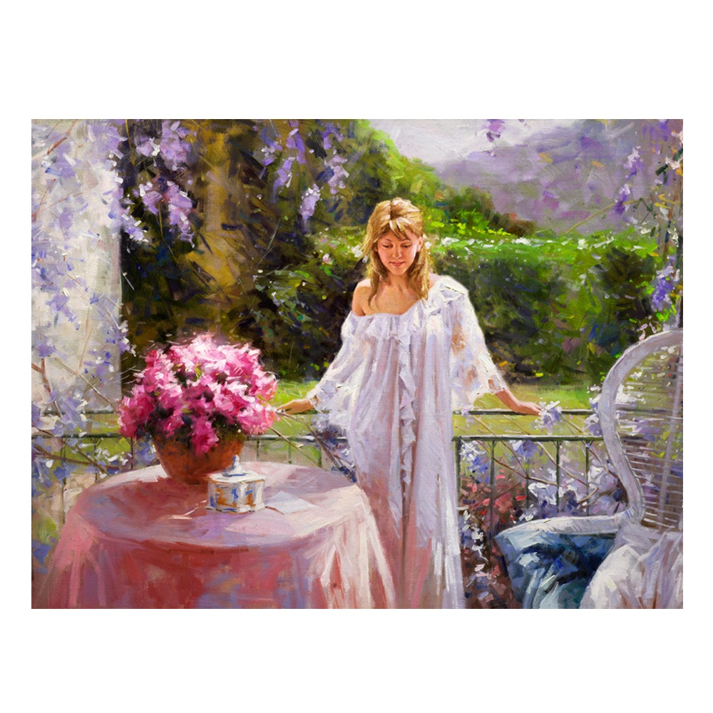 【御畫房】陽光花園 國家一級畫師手繪油畫60&times;80cm(VF-159), , large