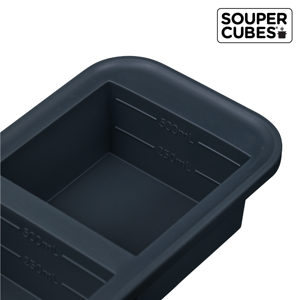 官方直營【Souper Cubes】多功能食品級矽膠保鮮盒2格_曜石灰(500ML/格), , large
