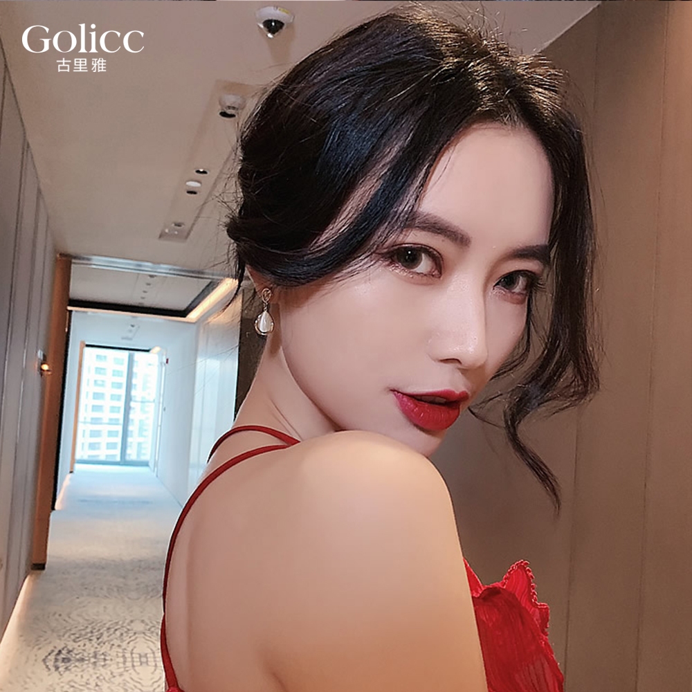 【Gulicc】古莉可 耳環 水滴貓眼石耳環, , large