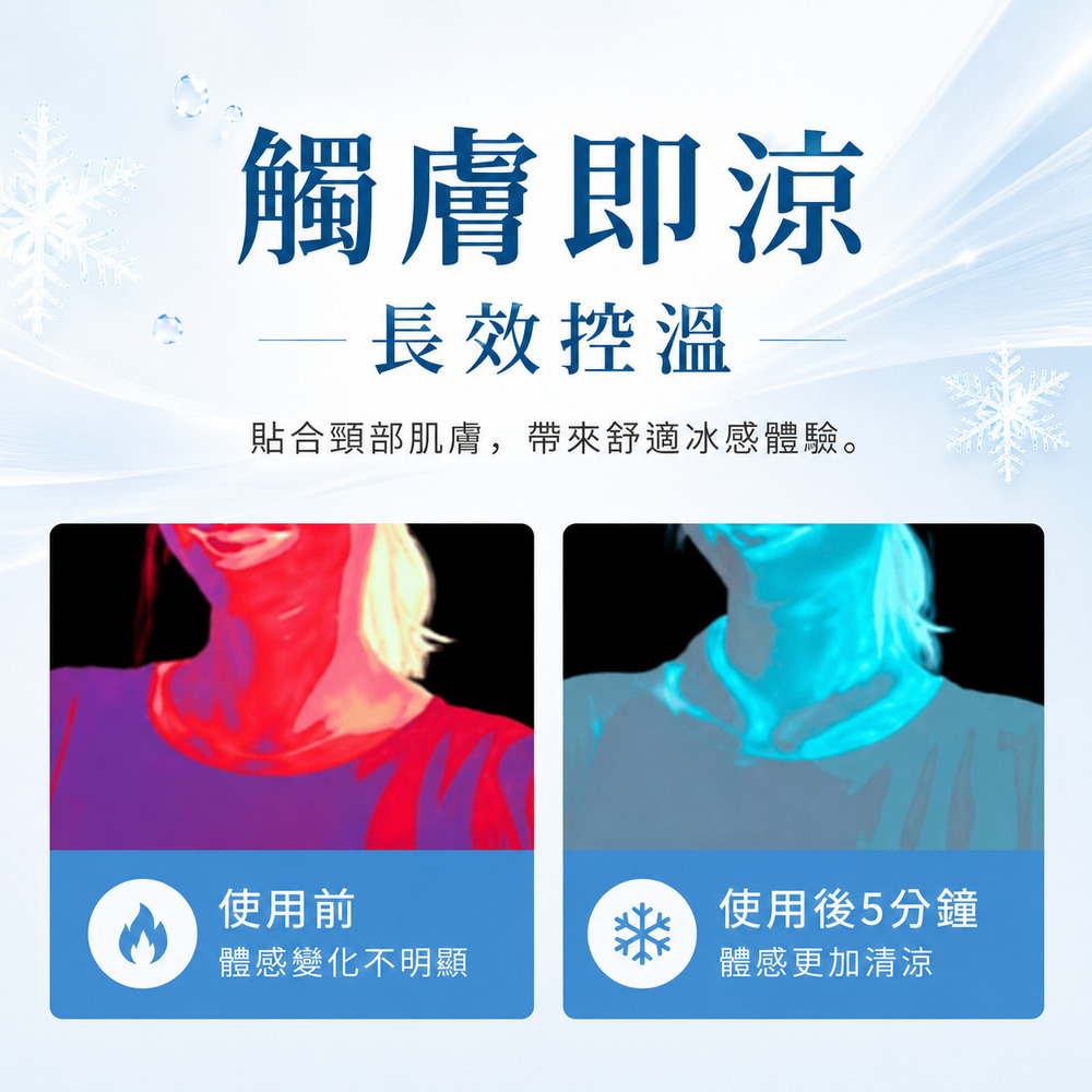 夏季戶外冰感降溫圈 掛脖式清涼頸圈 運動通勤消暑冰圈, , large