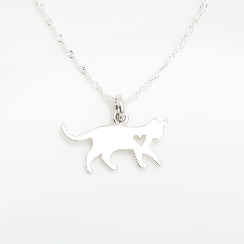 【Angel & Me】Love Cat Kitten Meow s925 sterling silver necklace birthday gift, , large