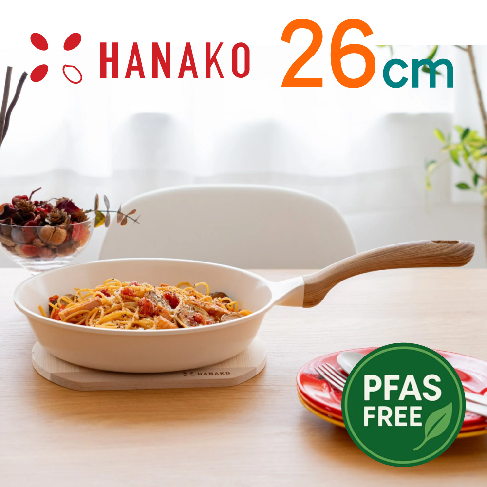 【HANAKO】Japan 6-Layer Ceramic Nonstick Frying Pan 26cm (Compatible with IH & Gas Stoves / Fast Heating & Easy to Clean / Lightweight Design), , large
