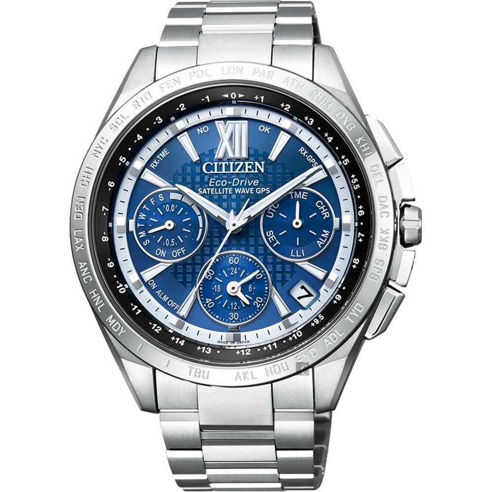 CITIZEN 星辰 限量 光動能鈦GPS衛星對時手錶-藍x銀/43mm CC9010-66L, , large