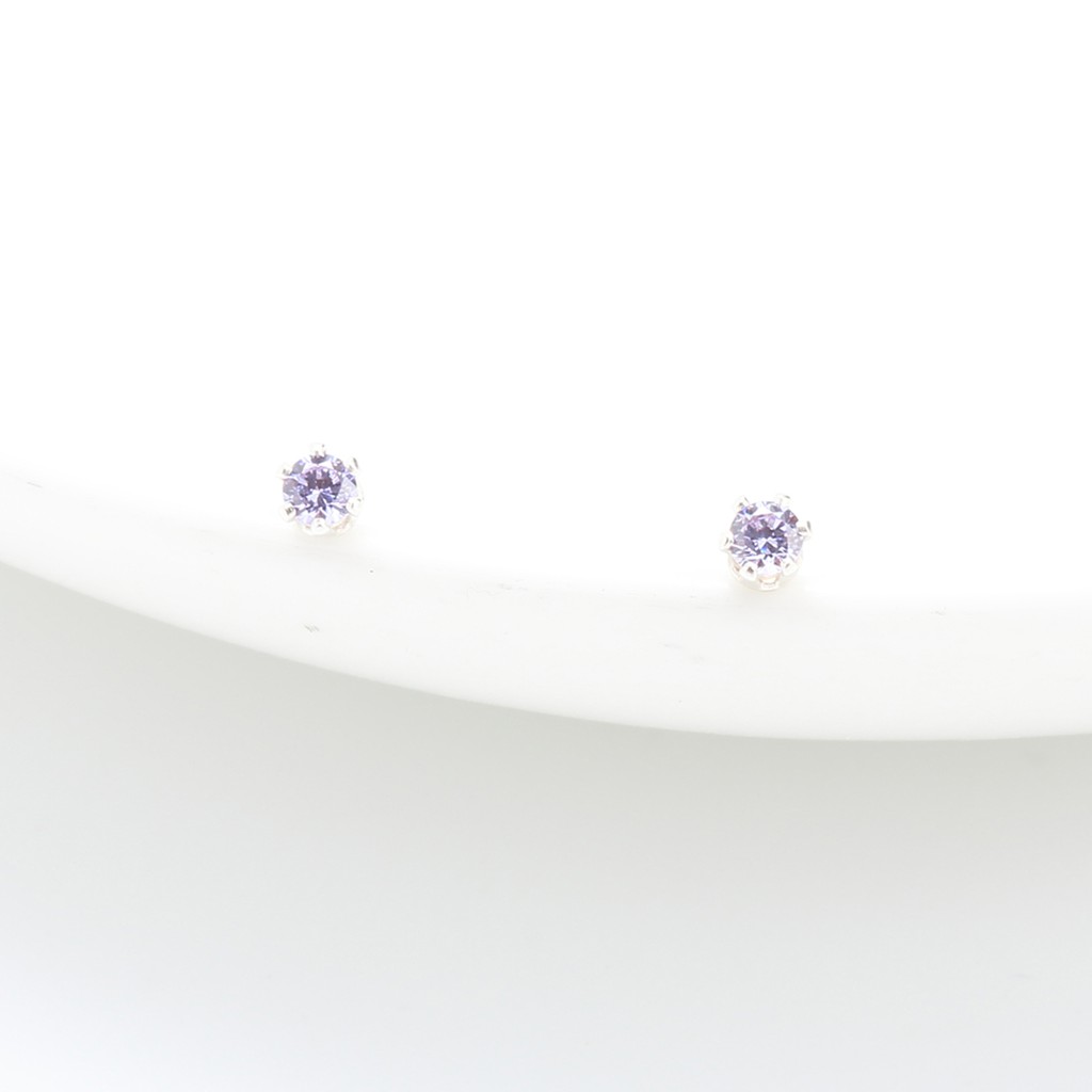 【Angel & Me】皇冠 3mm 瑞士彩鑽 單鑽一對 s925 純銀 耳環 耳夾, , large