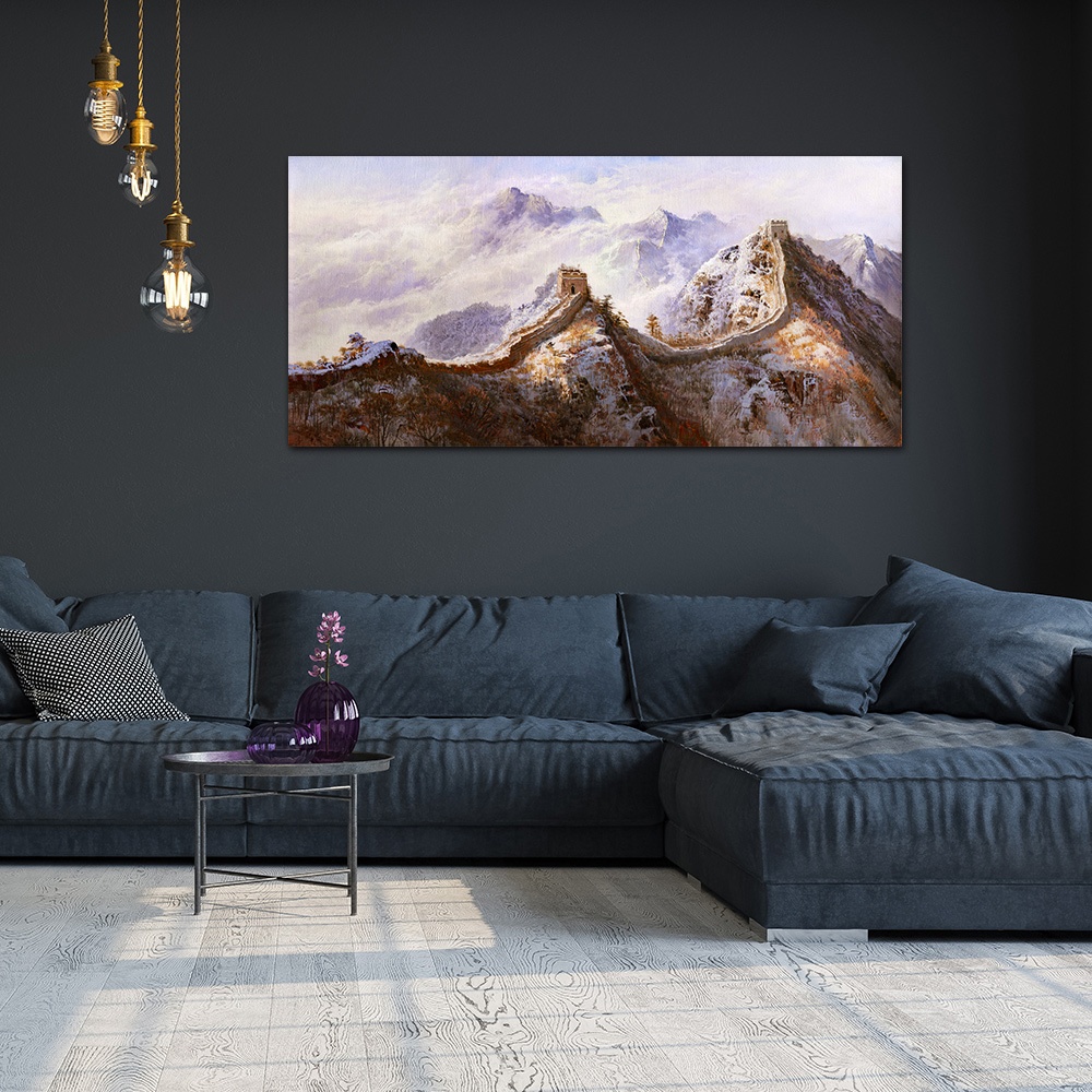 【御畫房】萬里長城 國家一級畫師手繪油畫60&times;120cm(VF-112), , large