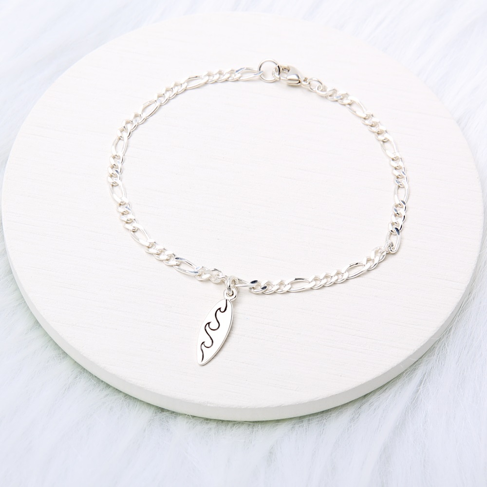 【Angel & Me】Surfboard s925 sterling silver bracelet model birthday gift, , large