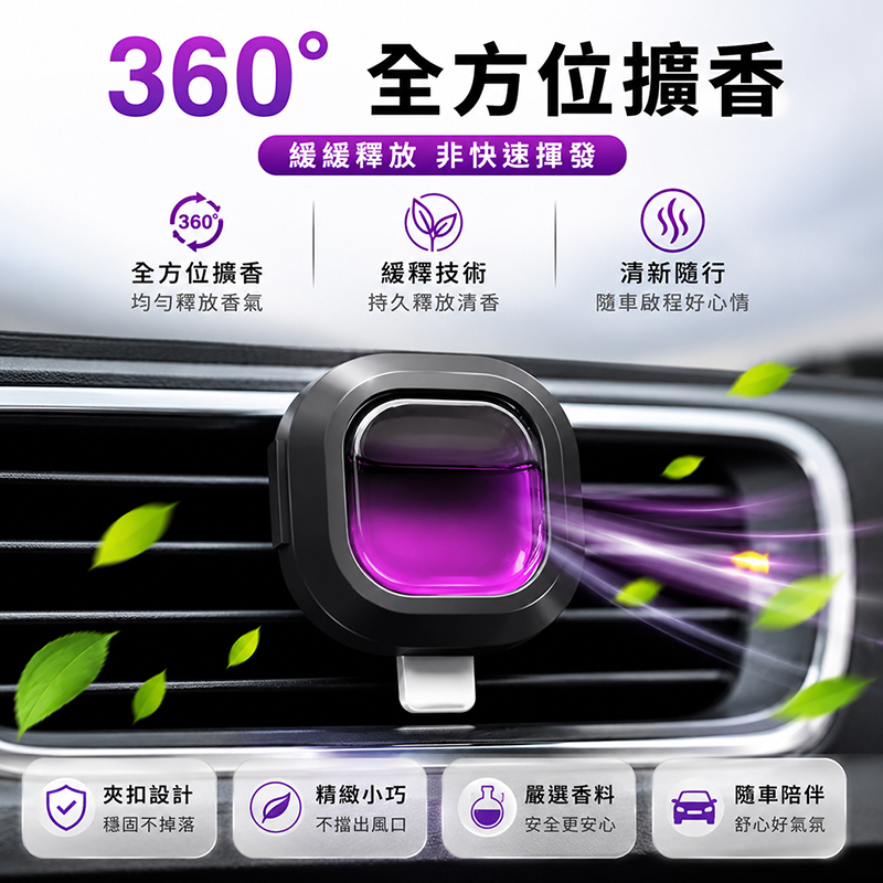 [翊承國際]【免運 + 贈品】汽車冷氣口香水 【五味共五入組】, , large