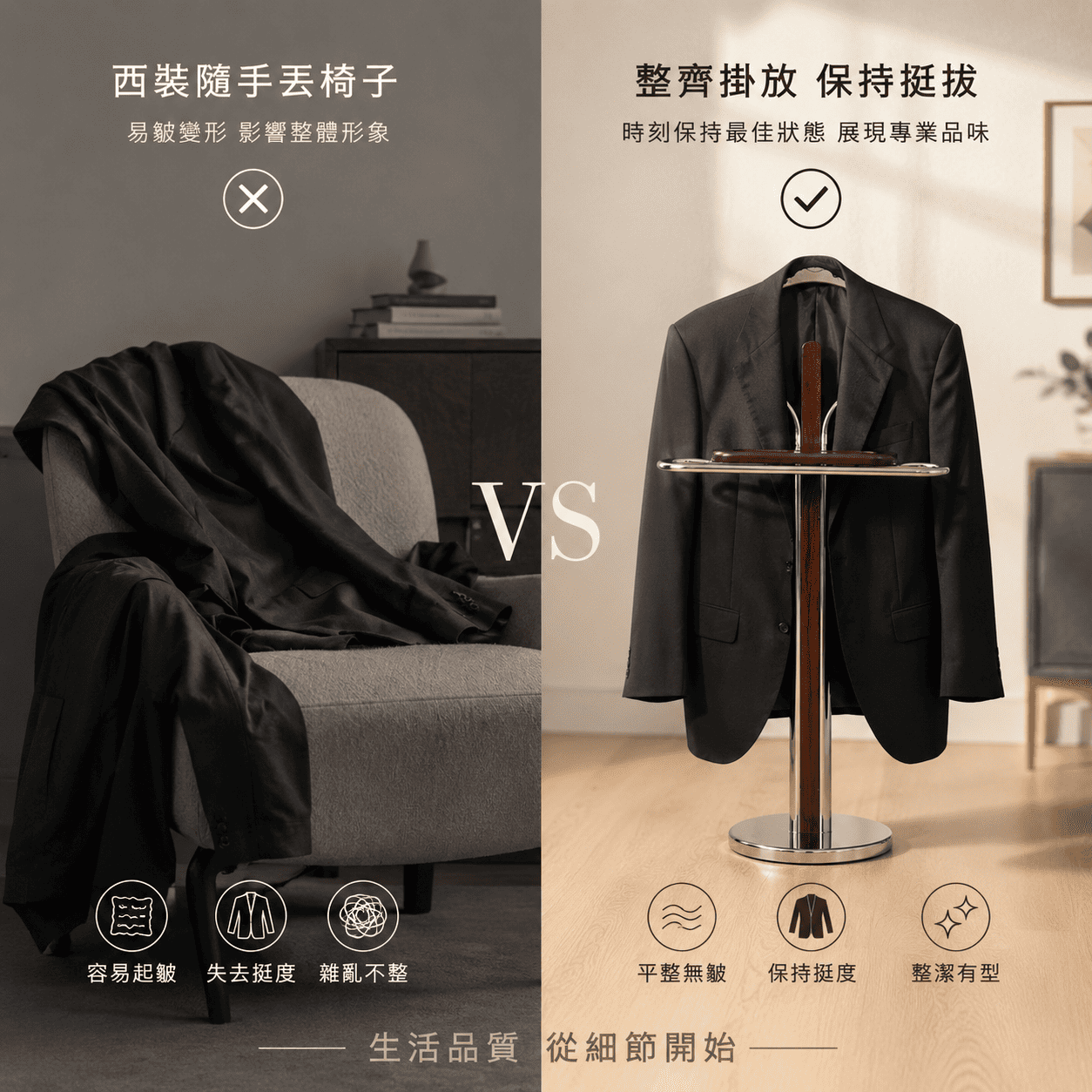 【ROOMIX】MIT台灣製 西裝衣帽架 木紋 配重底座 西裝架 衣帽架 玄關收納架, , large
