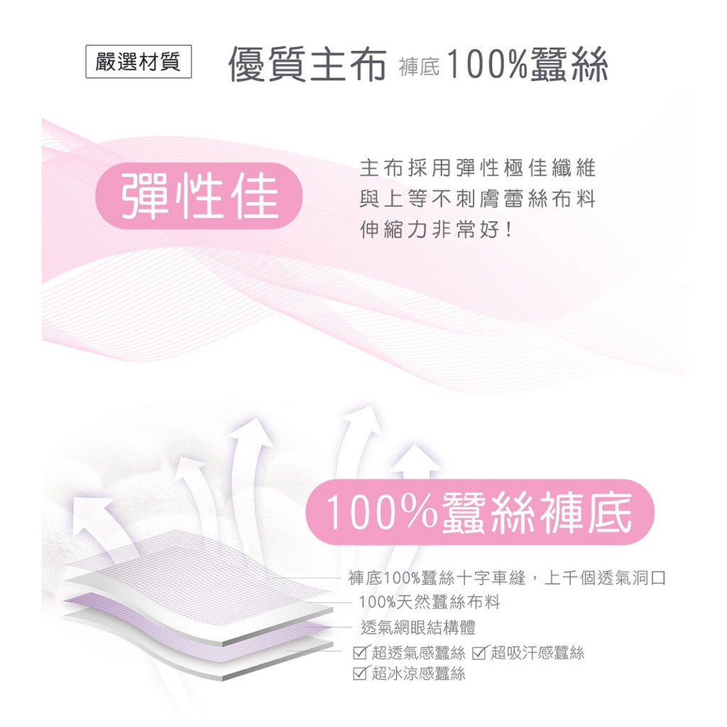 【K's凱恩絲】粉嫩透花蕾絲包臀專利有氧蠶絲內褲(6件組), , large