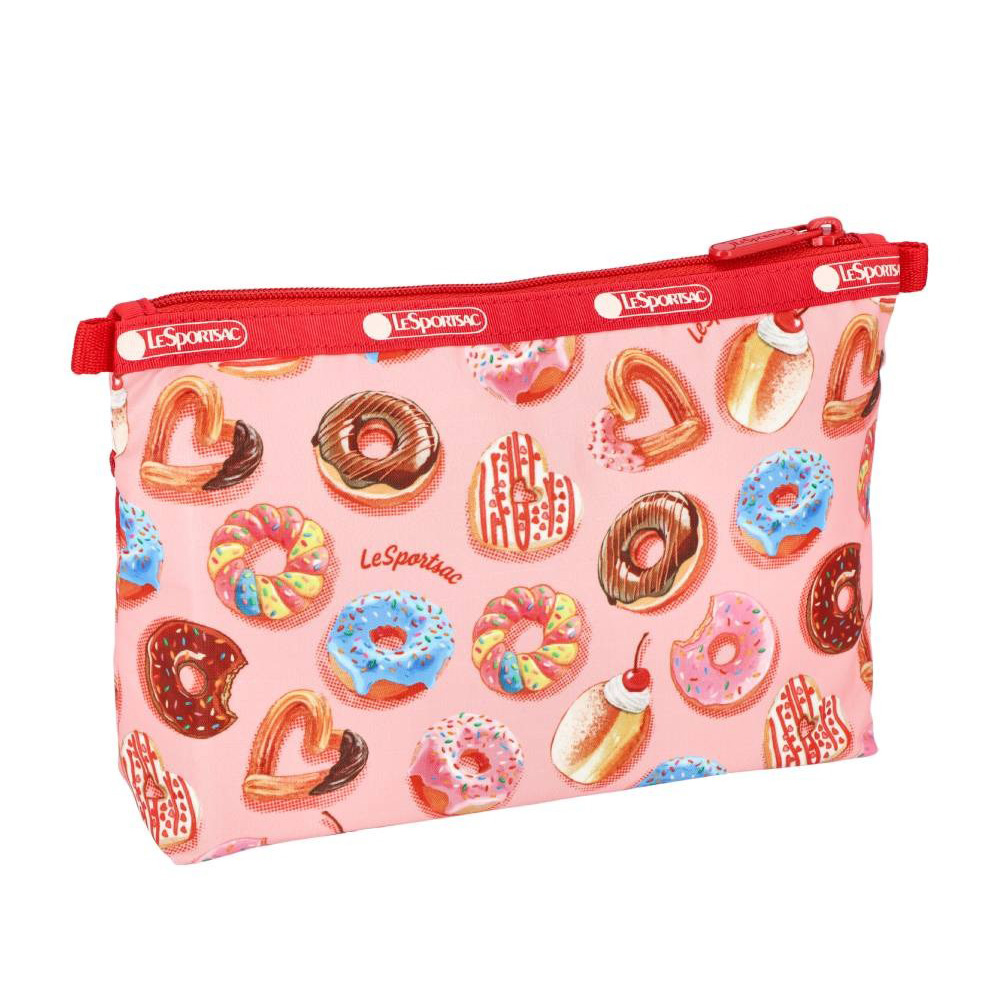 Lesportsac Cosmetic Clutch 雙層拉鍊化妝包 收納袋 盥洗包 女包(甜甜圈派對), , large