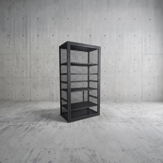【 SHAONIANNA.TW 】活動式層板收納櫃 150x90x50｜消光霧黑｜4層可調｜器材收納層架｜一體成型免組裝｜穩固不搖晃｜可上鎖, , large