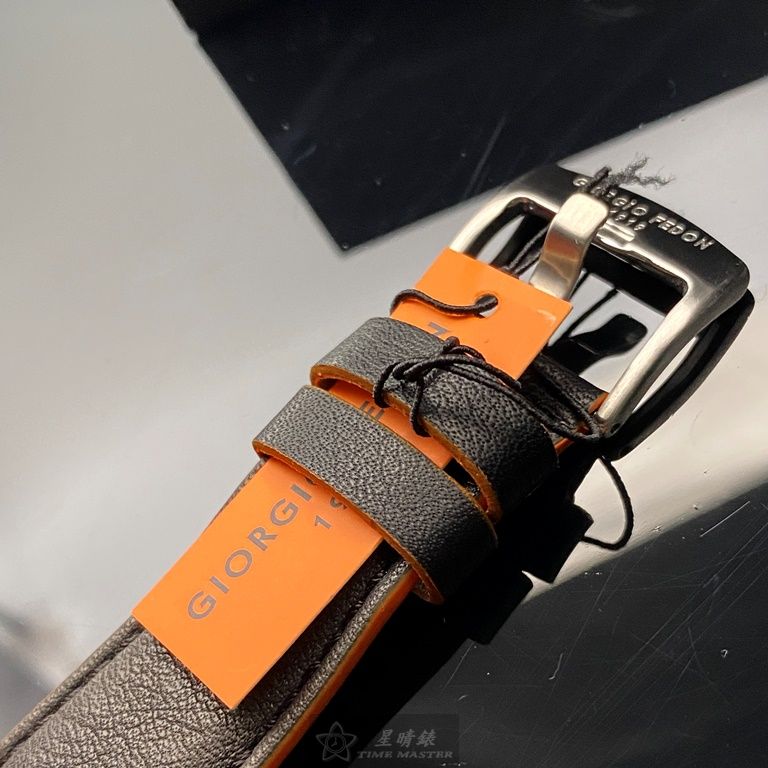[星晴錶業]GiorgioFedon1919手錶,42mm,GF00092黑色錶面銀錶殼深黑色真皮皮革錶帶款, , large