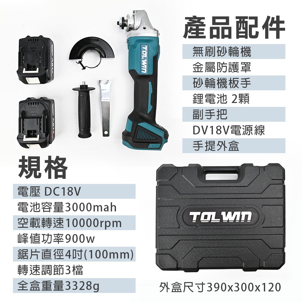 台灣現貨！手持4吋砂輪機 打磨機 充電(非牧田) 18v 角磨機 拋光機 打蠟機 電動角磨機 打磨切割機, , large