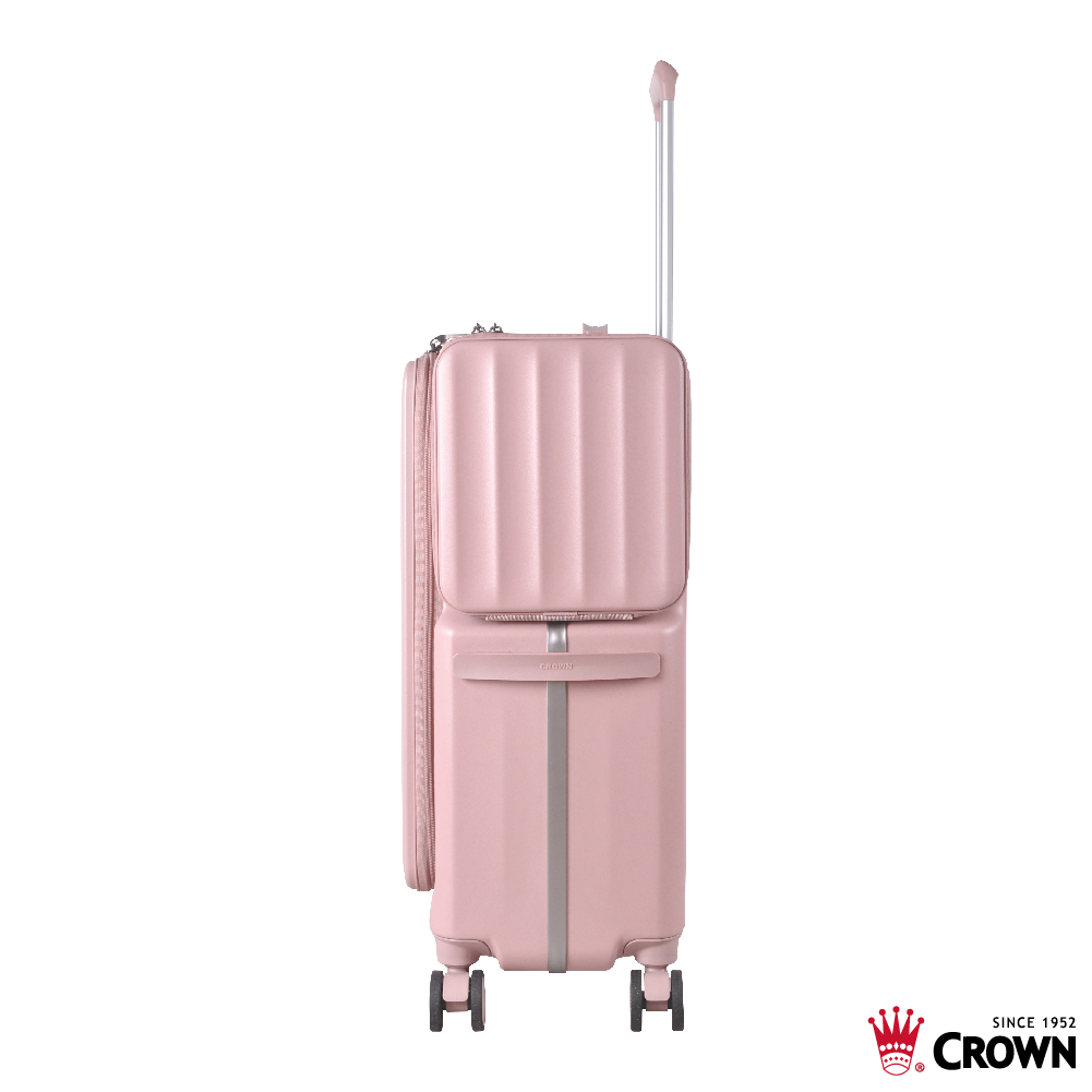 【CROWN】WAVE 26吋前開式側袋磁吸剎車箱-奶霧玫瑰, , large